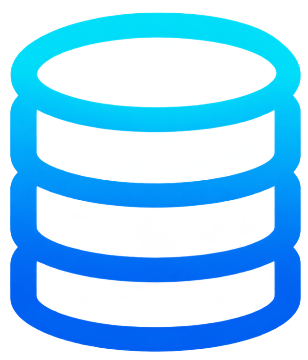 cyan blue gradient database stack